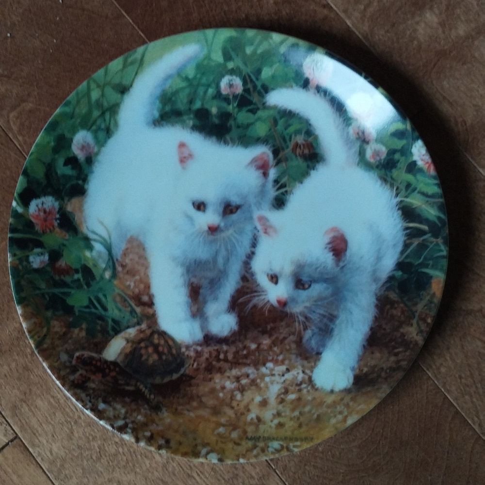 Edwin M Knowles cat plate